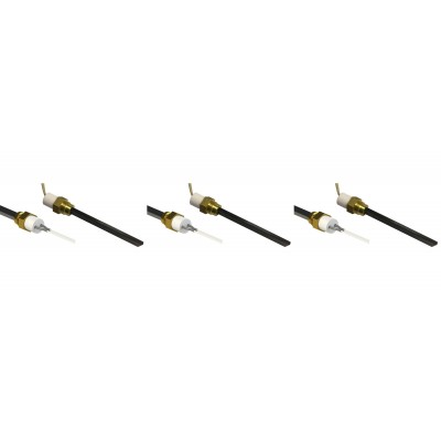 Resistência para salamandra a pellets com cristal de quartzo preto para Karmek One, Balkan Energy, La Nordica e outros, comprimento total 126mm, 300W - x3 - Peças de salamandra a pellets