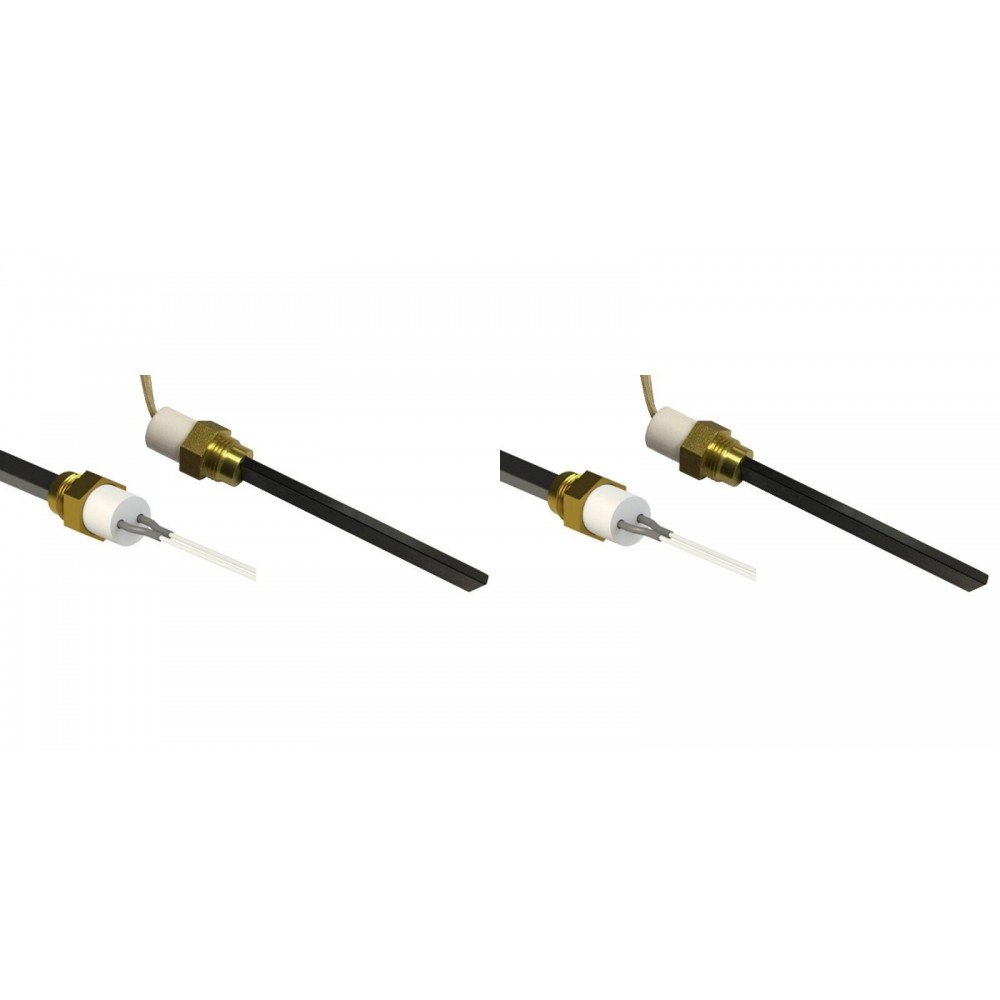 Resistência para salamandra a pellets com cristal de quartzo preto Eco Spar, BURNiT, Whitfield, Lennox e outros, comprimento total 126mm, 400W - x2