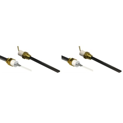Resistência para salamandra a pellets com cristal de quartzo preto Eco Spar, BURNiT, Whitfield, Lennox e outros, comprimento total 126mm, 400W - x2 - Peças de salamandra a pellets