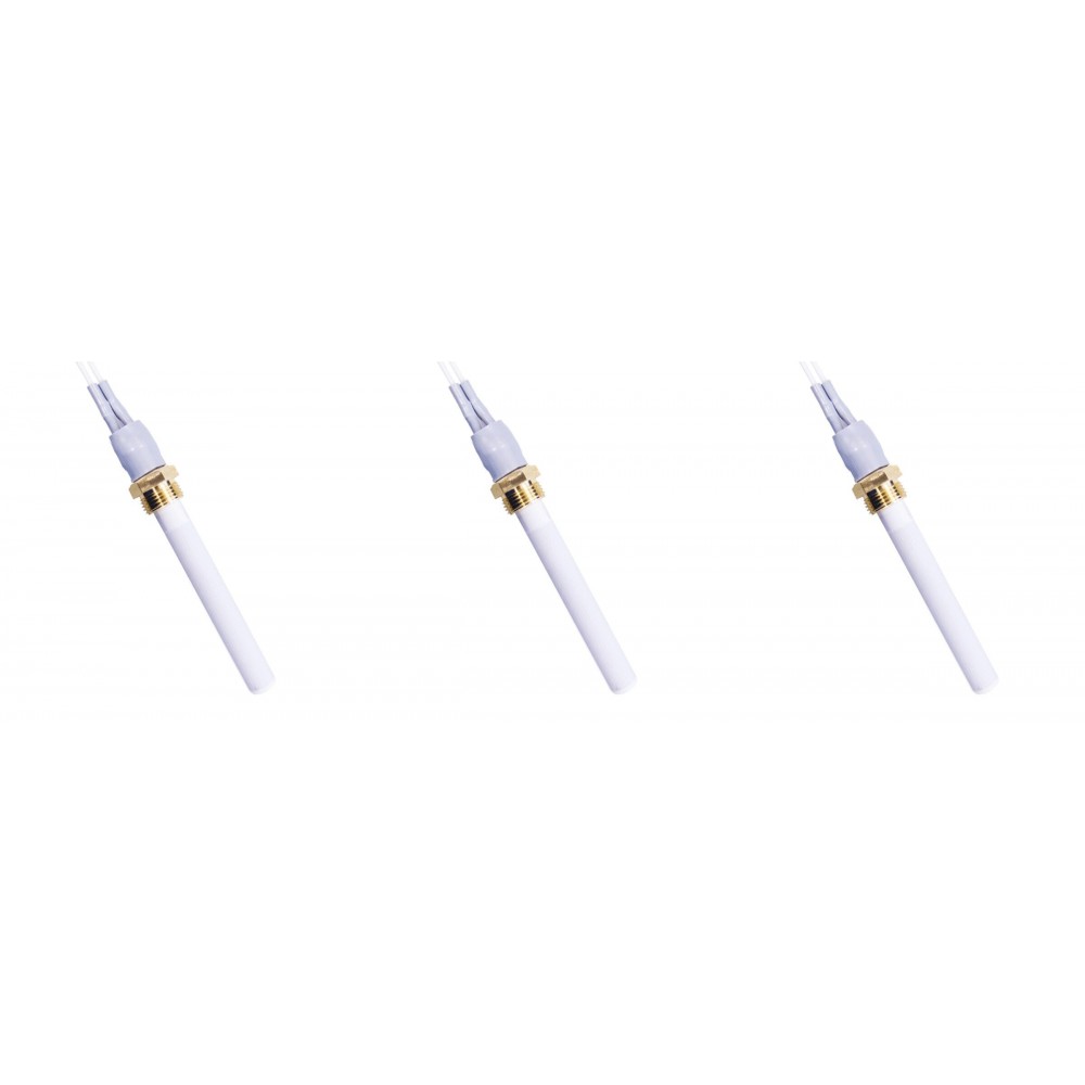 Resistência de cerâmica para salamandras a pellets Eco Spar, BURNiT, Warmflow, Adler, AMG, Ecoteck e outros, comprimento total 88mm, 250W - x3