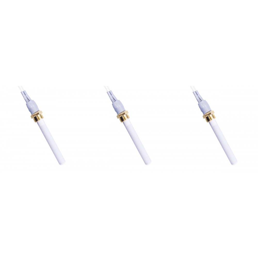 Resistência de cerâmica para salamandras a pellets Eco Spar, BURNiT, Warmflow, Adler, AMG, Ecoteck e outros, comprimento total 88mm, 250W - x3