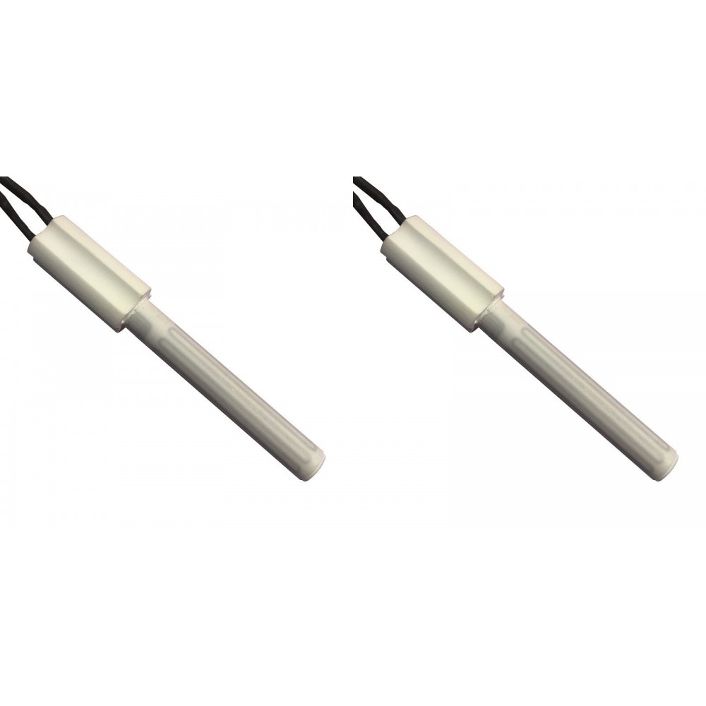 Resistência cerâmica para salamandras a pellets Eco Spar, BURNiT, Ashley, Adler, AMG, Piazzetta e outros, comprimento total 102mm, 250W - x2 | Resistências para salamandrs a pellets | Peças de salamandra a pellets |