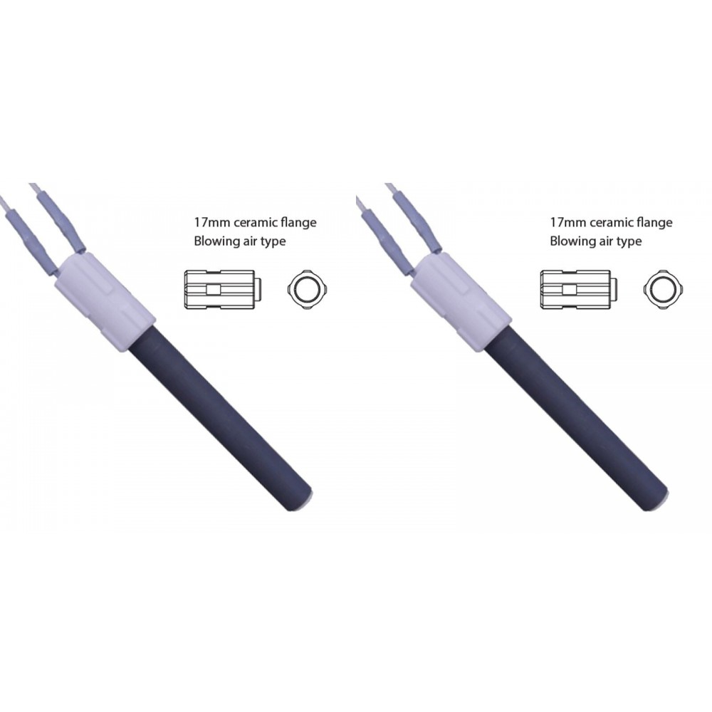 Resistência cerâmica para salamandras a pellets BURNiT, Palazzetti e outros, comprimento total 113mm, 260W - x2