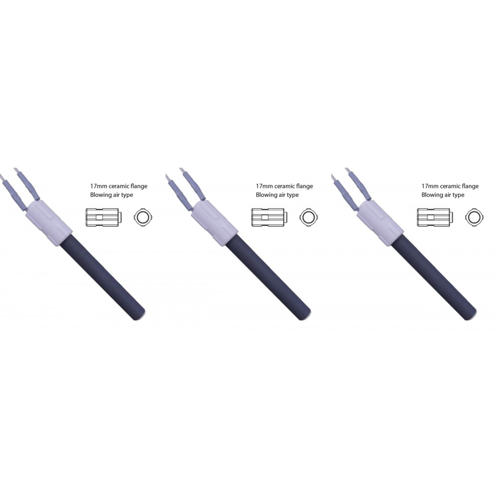 Resistência cerâmica para salamandras a pellets BURNiT, Palazzetti e outros, comprimento total 113mm, 260W - x3