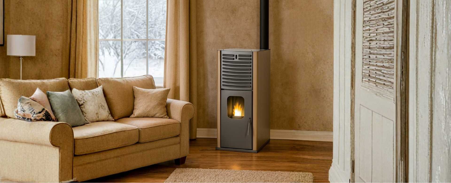 Lareira a pellets com camisa de água