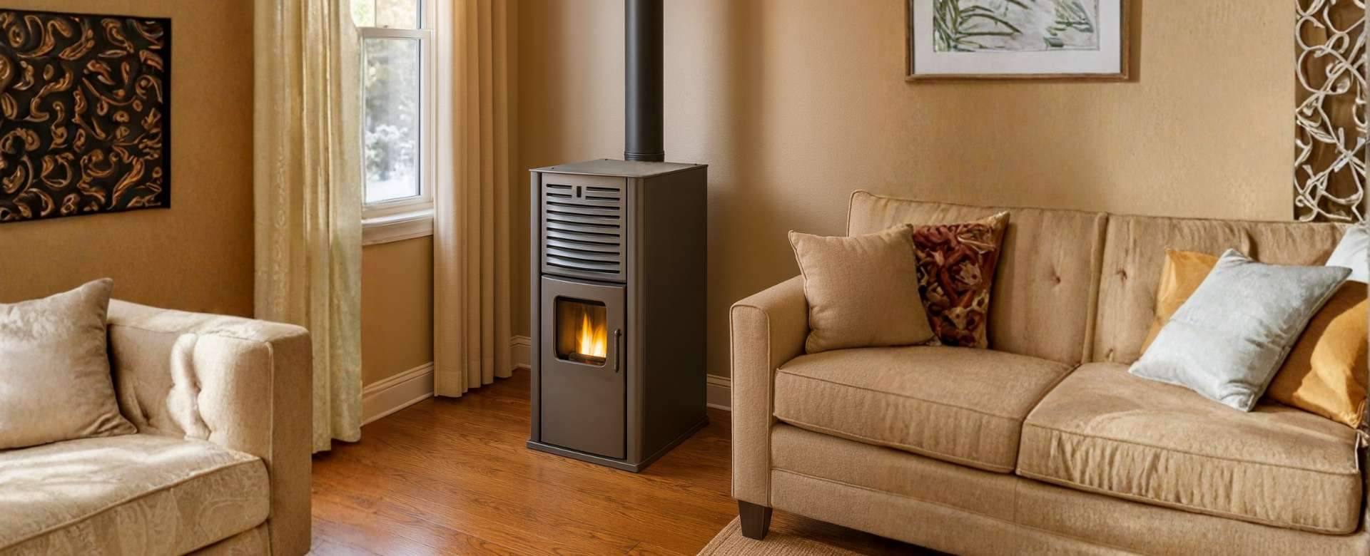 Lareira a pellets com camisa de água